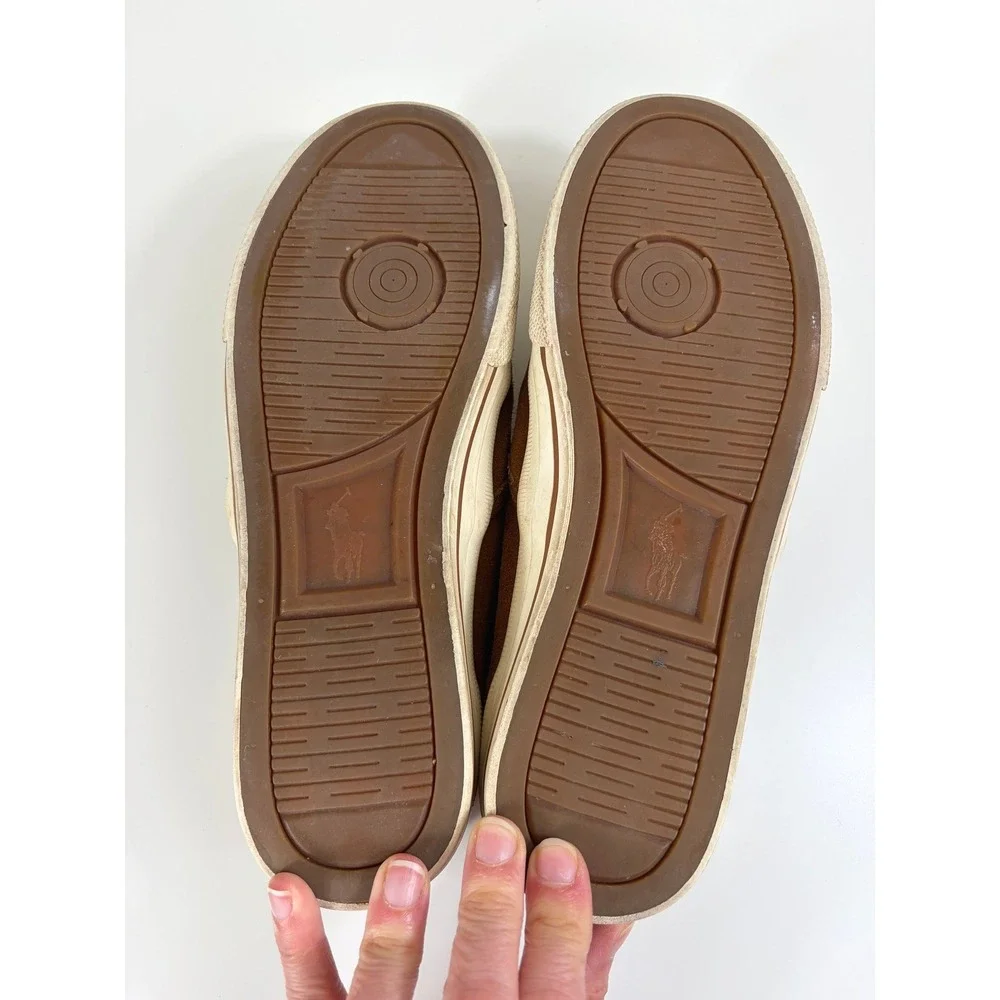 Polo Ralph Lauren Vaughn II Suede Slip On Shoe Brown Men's Size 8D Casual Preppy